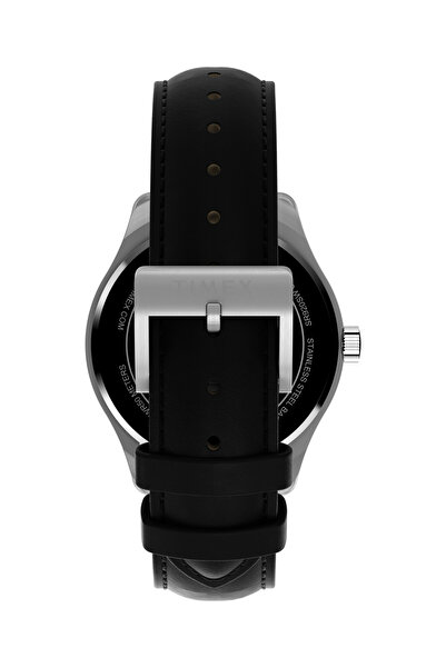 Timex Main Street 42mm Leather Strap Watch