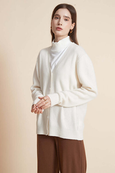 Yola Plain Button-Up Long Sleeve Cardigan
