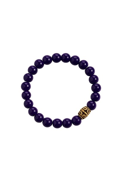 Güçlü Kuyumculuk سوار للجنسين 8 مم من الخرز الزجاجي للنساء والرجال مع خيط مطاطي