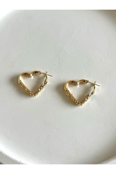 DEMOKAN Kadın Küpe Yılan Tırtık Kalp Küpe