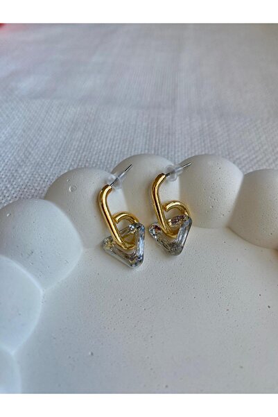 DEMOKAN Kadın Küpe Geçme Üçgen Halka Küpe