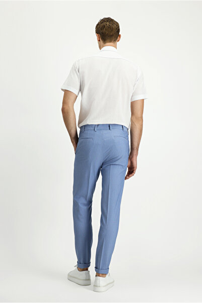 Kiğılı Super Slim Fit Ekstra Dar Kesim Likralı Çizgili Klasik Kumaş Pantolon