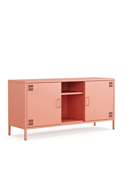 Furni24 Tv Ünitesi, Tv Dolabı,2 Kapaklı, Açık Raflı 130,50 x 40 x 64,50 cm