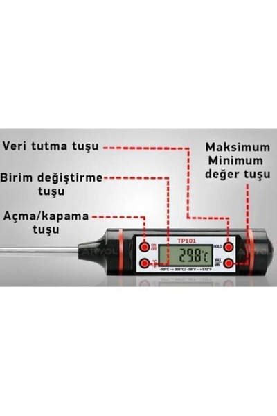 Class Dijital Termometre Tp101 300°c - Daldırma Tipi Gıda Termometresi