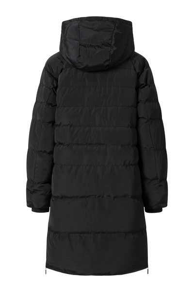 FACETTE Γυναικείο μπουφάν με μαύρη κουκούλα και λεπτομέρεια με φερμουάρ