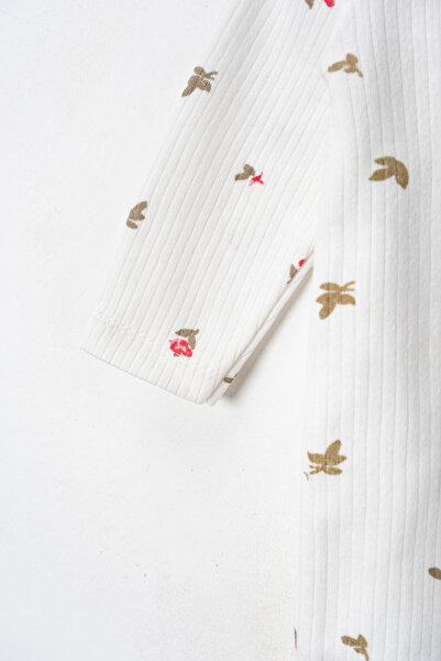 ENİA BABY Organik Kız Bebek Çiçek desenli 2li Tulum Takımı Yenidoğan kıyafet 1-3-6 ay 2'li Pamuklu 2 Parça Çi