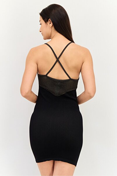 Forever 21 Women Textured Mini Dress, Black