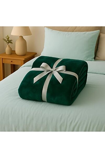 Elega Decor Solid Dark Green Flannel Blanket – Single (150x200 cm) – Soft & Cozy