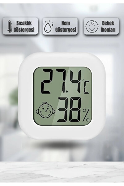 edewatt Mini Akıllı Sıcaklık Nem Ölçer LCD Oda Termometre Duvara Takılabilen ...