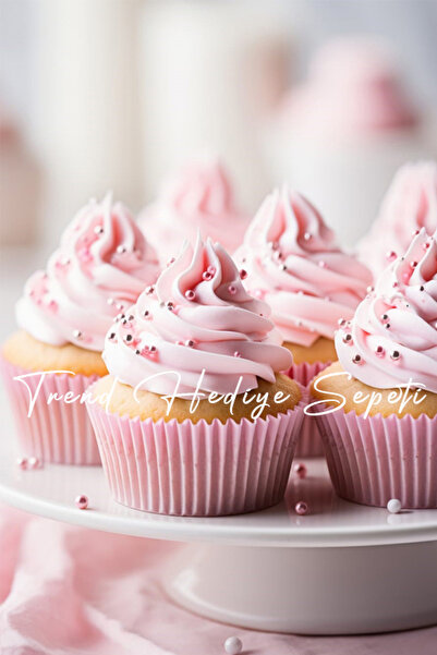 Trend Hediye Sepeti Approximately 200 Pieces Standard Size Pink Muffin Cake Mold 50X30 Mm, Cupcake Paper, Brownie Mold
