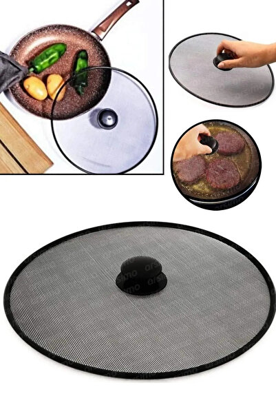 FırsatVar Yağ Sıçrama Önleyici Kapak 29cm Tava Tencere Koruyucu Metal Süzgeç Patates Kızartma Kapağı
