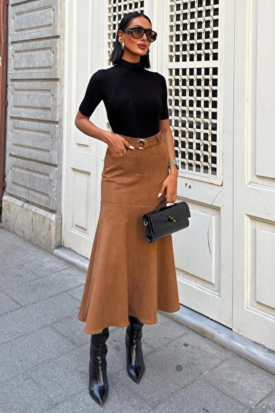 Genel Markalar Tasarım Süet Etek 4056 R3-C-K4