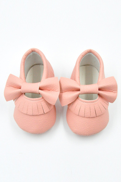 Le Mabelle Powder Bow Tassel Baby Shoes