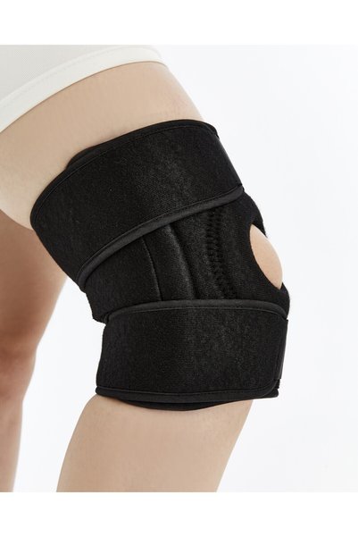 dostlife Steel Ligament and Patella Supported Knee Brace, Meniscus Ligament Injuries Athlete Protection Black Gel Gift