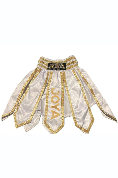 Joya Gladiator Fighting Shorts White Paneled Design Embroidery Workmanship