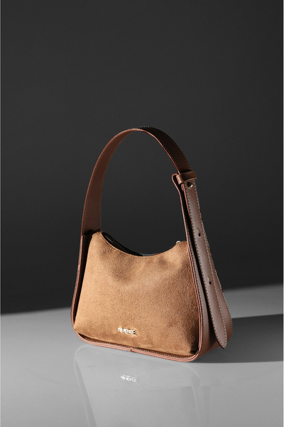 Rimense Women's Tan Suede Hand and Shoulder Bag