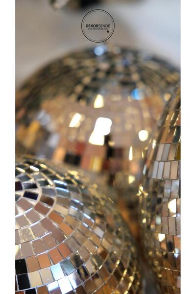 Dekorsende Tekli Disko Topu Gümüş 15 cm