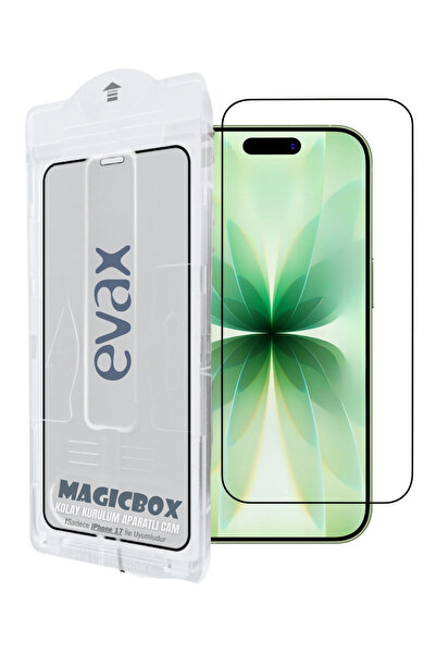 Evax (MAGICBOX TAM) iPhone 17 Uyumlu Kolay Kurulum Aparatlı 6D 9h Tam Kaplaya...