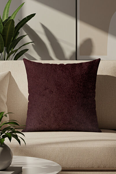 Sezyon غطاء وسادة منقوش من تويا مقاس 45 × 45 باللون الأحمر الداكن