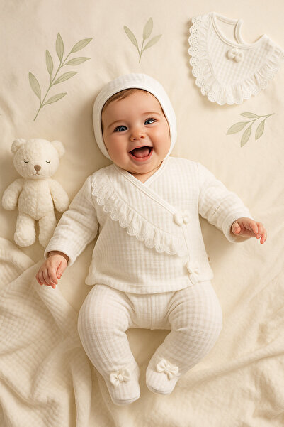 Ozz Baby 0-3 أشهر طفلة حديثي الولادة فتاة جميلة قماش مخملي مكشكش 5 قطع مجموعة...