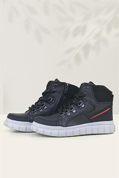 Rakerplus Genuine Leather Black Zippered Boy's Boots