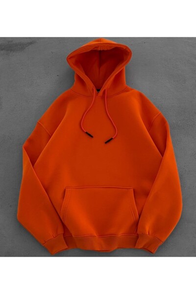 bergibo كنزة بغطاء رأس كبيرة الحجم عالية الجودة - 100% من القطن الممشط المضغوط