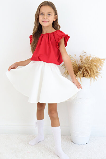 Parla Kids Girl's Rebecca Red Blouse Cream Skirt April 23 October 29 Show Team