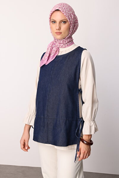 Mooncorn Βαμβακερό κασκόλ με ροζ μικρό μοτίβο