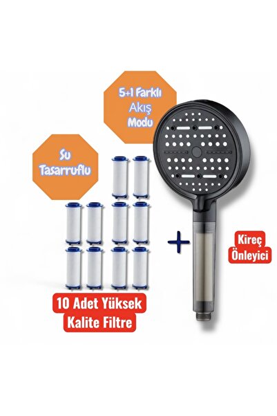 TRUVA 10 adet yedek filtreli çok farklı akıl modlarına sahip kireç önleyici s...