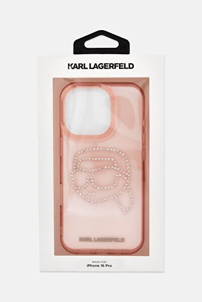 Karl Lagerfeld iPhone 16 Pro Brand Logo Silicone Protective Case, Pink