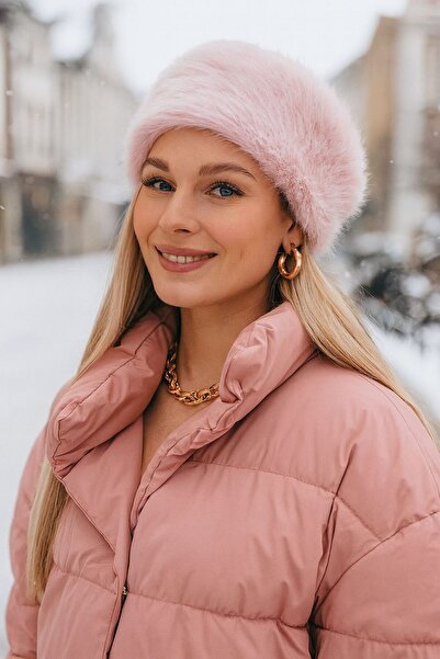 FELLMENS Ροζ απαλή υφή βελούδινη γυναικεία μπαντάνα