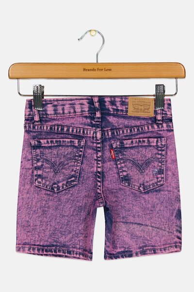 Levi's Kids Girl Washed Denim Shorts, Pink