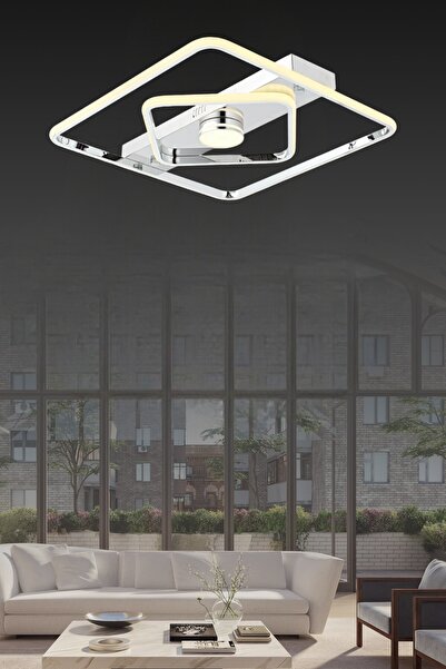 ESSLİGHT Almira 45 cm Plafonyer LED Avize 3 Renk Işık Modlu (Beyaz / Sarı / Gün Işığı)