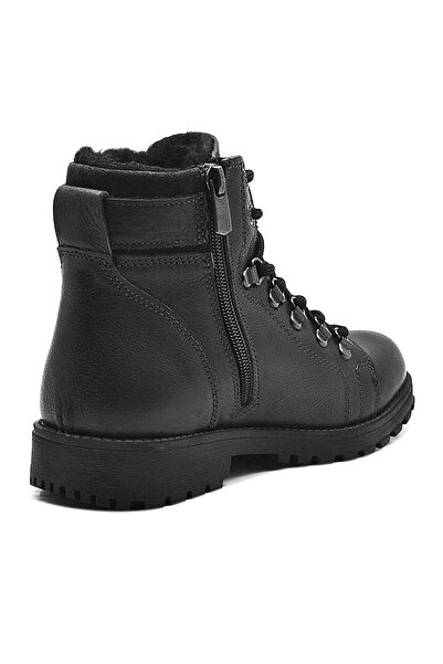 Rakerplus Griffon Genuine Leather Black Zippered Children's Boots