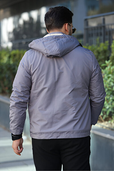 FASİON Men's Fur-Lined Thick Winter Coat with Detachable Hood, Waterproof and Cold-Proof