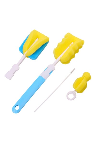 Choice S-L Baby Bottle Brush Set Infant Nipple 360-degree Rotating Clean Sponge Spout Cup Pacifier Straw Br