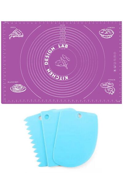 Atlas Mutfak مجموعة من 2 حصيرة لف العجين من السيليكون باللون الأرجواني مقاس 4...