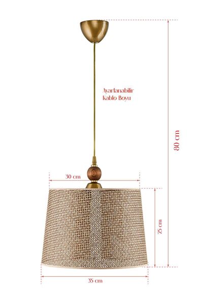 DEDE TEKLİ MİMBRE SARKIT AVİZE KAHVERENGİ