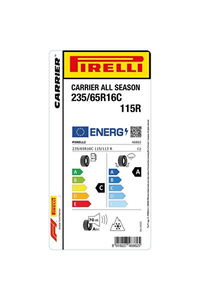 Pirelli 235/65 R16 C 115R Carrıer All Season Oto 4 Mevsim Lastiği (Üretim Yılı:2025) Uyumlu