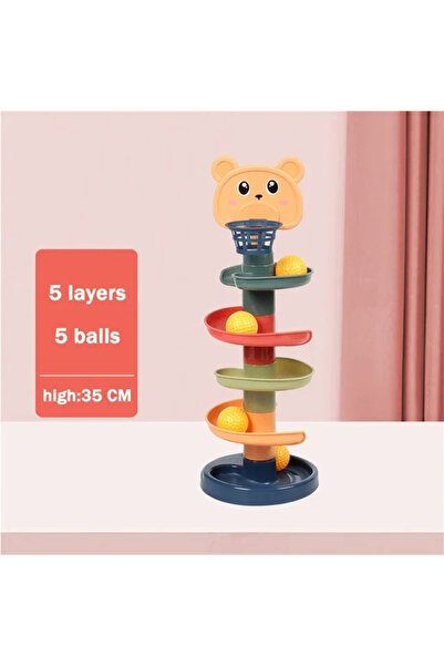 Choice 5 طبقات و5 كرات، مسار دوار للأطفال مكون من 3/5/7 طوابق، برج كرات مونتي...