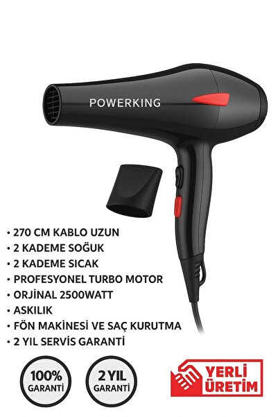 SULED Ultra Saç Kurutma ve Fön Makinesi 2500W Sıcak - Soğuk 2 Kademeli Ev Berber Pet