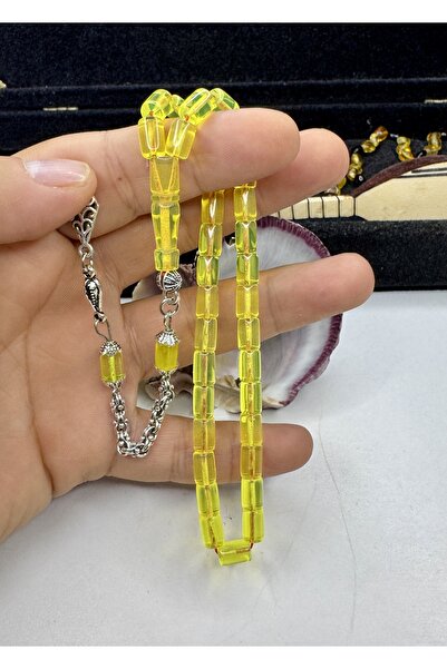 İskenderun Tesbihcilik طول المعصم النرد الأصفر زجاج بليكسي زجاج الطائرة مسبحة