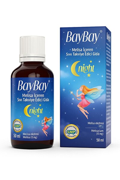 Onila BayBay Night Uyku Problemi Olan Çocuk Ve Yetişkinler İçin Melisa Ve Papatya Özlü Bitkisel Damla 50ml