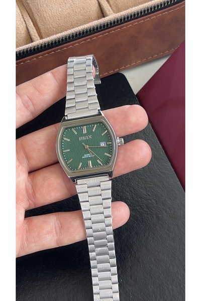 catera Men's Watch with Silver Stainless Steel Strap and Green Dial
