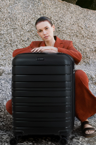 Reymond Luggage Karbon PP Seyahat Valizi Horizon Serisi Kırılmaz Bavul, Siyah - Büyük Boy