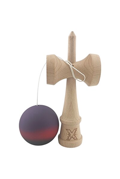 dalip Kendama X Original, Professional, Dalip, Wooden, Rubber Grip, 18 cm, Purple/Red/Black