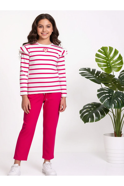 kkm بدلة أطفال بناتي مخططة من القطن عالي الجودة