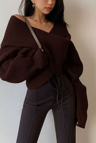 peri tower ΝΕΟ ΠΡΟΪΟΝ Πλεκτό πουλόβερ Oversize με διαφορετική λεπτομέρεια 0036