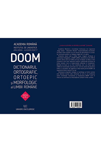 Editura Univers Enciclopedic DOOM 3. Orthographic Orthoepic Morphological Dictionary of the Romanian Language