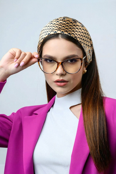 BAPPİR Blue Light Protection Cat Eye Glasses Optical Compatible Blue Block Transparent Leopard Frame